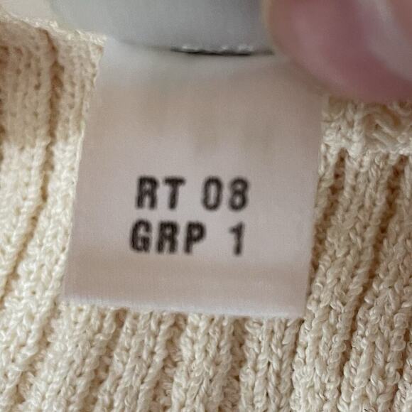 St John Sleeveless Sweater Medium Ivory Ribbed Knit Turtleneck Tank Wool… - Picture 7 of 7